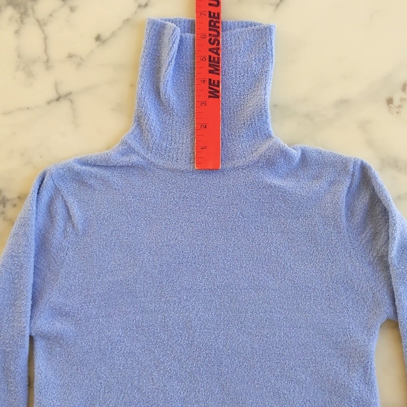 NWOT. Sky Blue Fluffy and Stretch Turtleneck Sweater. - Picture 3 of 6